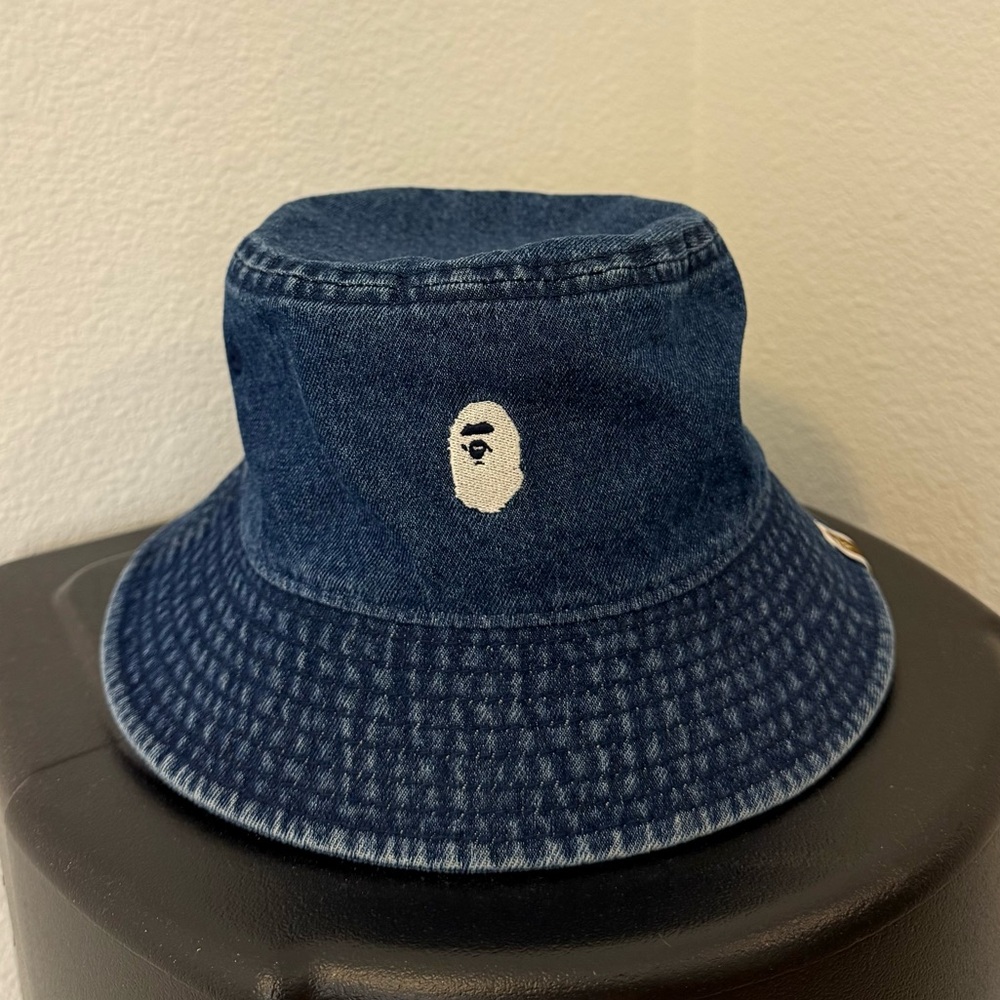 Bape Blue Denim Bucket Hat Iconic Streetwear Accessory